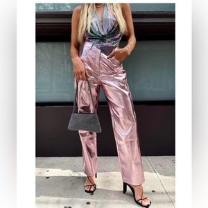 12th Tribe Pink Metallic Pants